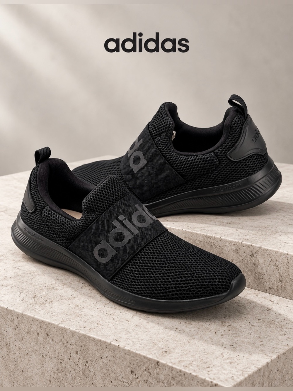 adidas Men’s Black Slip-On Mesh Athletic Shoes Size 13